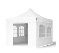 TOOLPORT 3x3 m Tonnelle pliante Alu, PES 800, côtés avec fenêtres, blanc - (600135)