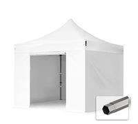 TOOLPORT 3x3 m Tonnelle Tente Pliante Barnum Acier, PVC 800, Anti-feu, Blanc