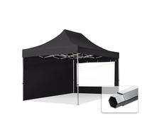 TOOLPORT 3x4,5 m Tonnelle pliante Alu, PES 800, côtés panoramiques, noir - (600213)