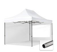 TOOLPORT 3x4,5 m Tonnelle pliante Acier, PES 750, côtés panoramiques, blanc - (600060)