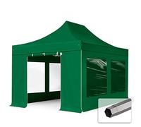 TOOLPORT 3x4,5 m Tonnelle pliante Acier, PES 750, côtés panoramiques, vert foncé - (600052)