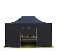 TOOLPORT 3x4,5 m Tonnelle Tente Pliante Barnum Acier, PES 750, côtés sans fenêtre, Noir