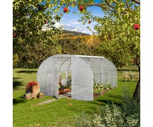 TOOLPORT 3x4m Serre tunnel, Bâche PE, blanc - (8996)
