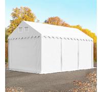 TOOLPORT 3x6 m tente de stockage, PVC 800, H. 2,6 m, blanc, avec statique (type de sol : terre) - (57660)