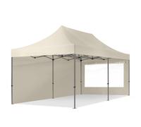 TOOLPORT 3x6 m Tonnelle pliante Acier, PES 750, côtés panoramiques, crème - (600071)