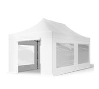 TOOLPORT 3x6 m Tonnelle pliante Acier, PVC 800, côtés panoramiques, blanc - (600124)