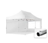 TOOLPORT 3x6 m Tonnelle pliante Alu, PES 800, côtés panoramiques, blanc - (600237)