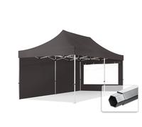 TOOLPORT 3x6 m Tonnelle pliante Alu, PES 800, côtés panoramiques, gris foncé - (600233)