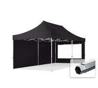 TOOLPORT 3x6 m Tonnelle pliante Alu, PES 800, côtés panoramiques, noir - (600236)