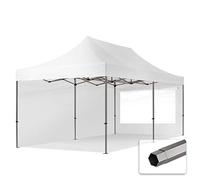 TOOLPORT 3x6 m Tonnelle Tente Pliante Barnum Acier, PES 750, côtés panoramiques, Blanc