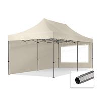 TOOLPORT 3x6 m Tonnelle Tente Pliante Barnum Acier, PES 750, côtés panoramiques, crème