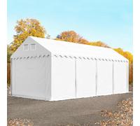 TOOLPORT 3x8 m tente de stockage, PVC 800, H. 2,6 m, blanc, avec statique (type de sol : terre) - (37007)
