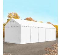 TOOLPORT 4x10 m tente de stockage, PVC 800, H. 2,6 m, blanc, avec statique (type de sol : béton) - (57679)