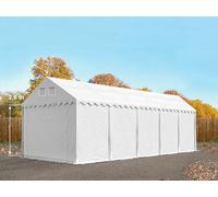 TOOLPORT 4x10 m tente de stockage, PVC 800, H. 2,6 m, blanc, sans statique - (7671BL)