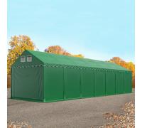TOOLPORT 4x14 m tente de stockage, PVC 800, H. 2,6 m, vert foncé, avec statique (type de sol : béton) - (637634)