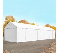 TOOLPORT 4x24 m tente de stockage, PVC 800, H. 2,6 m, blanc, avec statique (type de sol : béton) - (617635)