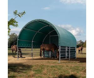 TOOLPORT 4x4 m Abri tunnel, Bâche PVC, vert foncé, type de sol : terre - (330612)