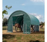 TOOLPORT 4x4 m Abri tunnel, Bâche PVC, vert foncé, type de sol : terre - (330614)