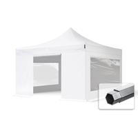 TOOLPORT 4x4 m Tonnelle pliante Alu, PES 800, côtés panoramiques, blanc - (600176)