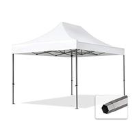 TOOLPORT 4x4 m Tonnelle Tente Pliante Barnum Acier, PVC 800, Anti-feu, Blanc