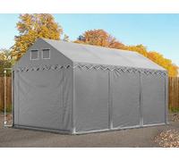 TOOLPORT 4x6 m tente de stockage, PVC 800, H. 2,6 m, gris, sans statique - (7630BL)
