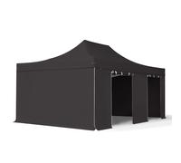 TOOLPORT 4x6 m Tonnelle pliante Alu, PVC 850, côtés sans fenêtre, noir - (578935)