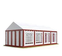 TOOLPORT 4x8 m Tente de réception/Barnum Rouge-Blanc Toile de Haute qualité PVC 700 N
