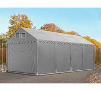TOOLPORT 4x8 m tente de stockage, PVC 800, H. 2,6 m, gris, avec statique (type de sol : béton) - (49841)