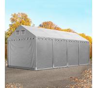 TOOLPORT 4x8 m tente de stockage, PVC 800, H. 2,6 m, gris, avec statique (type de sol : terre) - (49840)