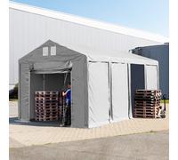TOOLPORT 4x8 m tente de stockage, PVC 850, H. 3 m avec porte actionnée par traction, gris, sans statique - (79796)