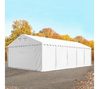 TOOLPORT 5x10 m tente de stockage, PVC 800, H. 2,6 m, blanc, sans statique - (8518BL)