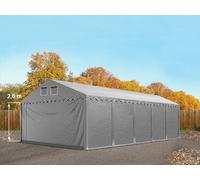 TOOLPORT 5x10 m tente de stockage, PVC 800, H. 2,6 m, gris, avec statique (type de sol : béton) - (49871)