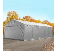 TOOLPORT 5x10 m tente de stockage, PVC 800, H. 2,6 m, gris, sans statique - (8514BL)