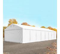 TOOLPORT 5x24 m tente de stockage, PVC 1400, H. 2,6 m, blanc, avec statique (type de sol : terre) - (57696)