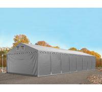 TOOLPORT 5x24 m tente de stockage, PVC 800, H. 2,6 m, gris, avec statique (type de sol : béton) - (49855)
