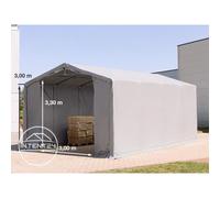 TOOLPORT 5x8 m hangar, PVC 850, H. 3 m avec portes à fermeture éclair, gris, sans statique, Outlander