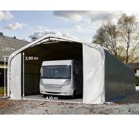 TOOLPORT 6x24 m, Tente garage de stockage, PRIMEtex 2300, porte 4,1x2,9 m, gris, avec statique (type de sol : béton) - (99446)