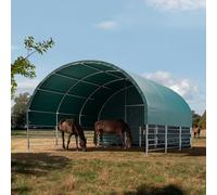 TOOLPORT 6x6 m Abri tunnel, Bâche PVC, vert foncé, type de sol : terre - (330616)