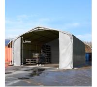 TOOLPORT Wikinger 6x6 m hangar, porte 4,1x2,9 m, toile PVC de 850, gris, sans statique - (49637)