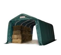 TOOLPORT Abri foin robuste 3,3x6 m étanche bâche PVC 800N, vert, ancrage pour sol dur
