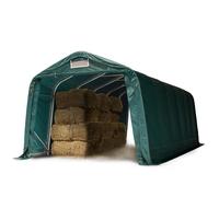 TOOLPORT 3,3x7,2 m Abri foin, PVC 800, vert foncé (type de sol : béton) - (99553)