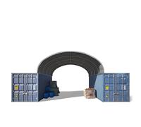 TOOLPORT Abri sur containers 6x6m - Bâche PVC 2300N Gris - Halle de Stockage de Marchandises en Vrac, abri en Tente