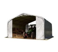 TOOLPORT Abri Tunnel 6x6 m bâche en PVC 850N abri résistant aux intempéries Tente de Stockage Gris ancrage pour Sol Meuble