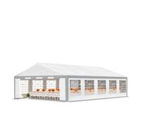 TOOLPORT Barnum 5x10 m PVC 600 N Bâche Tente de rêception Gris-Blanc | Bâche en PVC robuste et pourtant montage rapide grâce aux barres à clic