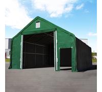 TOOLPORT Everest 10x20 m hangar, porte 4x4 m, PRIMEtex 2300, vert foncé, avec statique (type de sol : béton) - (49675)
