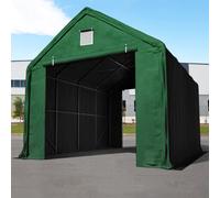 TOOLPORT Everest 4x8 m hangar, PRIMEtex 2300, vert foncé, avec statique (type de sol : terre) - (48665)