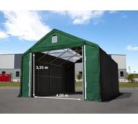 TOOLPORT Everest 6x12 m hangar avec fenêtres dans le toit, porte 4x3,35 m, PRIMEtex 2300, vert foncé, avec statique (type de sol : béton) - (49835)