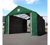 TOOLPORT Everest 6x12 m hangar avec fenêtres dans le toit, PRIMEtex 2300, vert foncé, avec statique (type de sol : terre) - (49834)