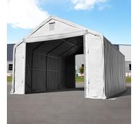TOOLPORT Everest 6x12 m hangar, porte 4x3,35 m, PRIMEtex 2300, gris, avec statique (type de sol : terre) - (48674)