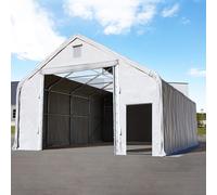 TOOLPORT Everest 8x12 m hangar avec fenêtres dans le toit, PRIMEtex 2300, gris, avec statique (type de sol : terre) - (49836)